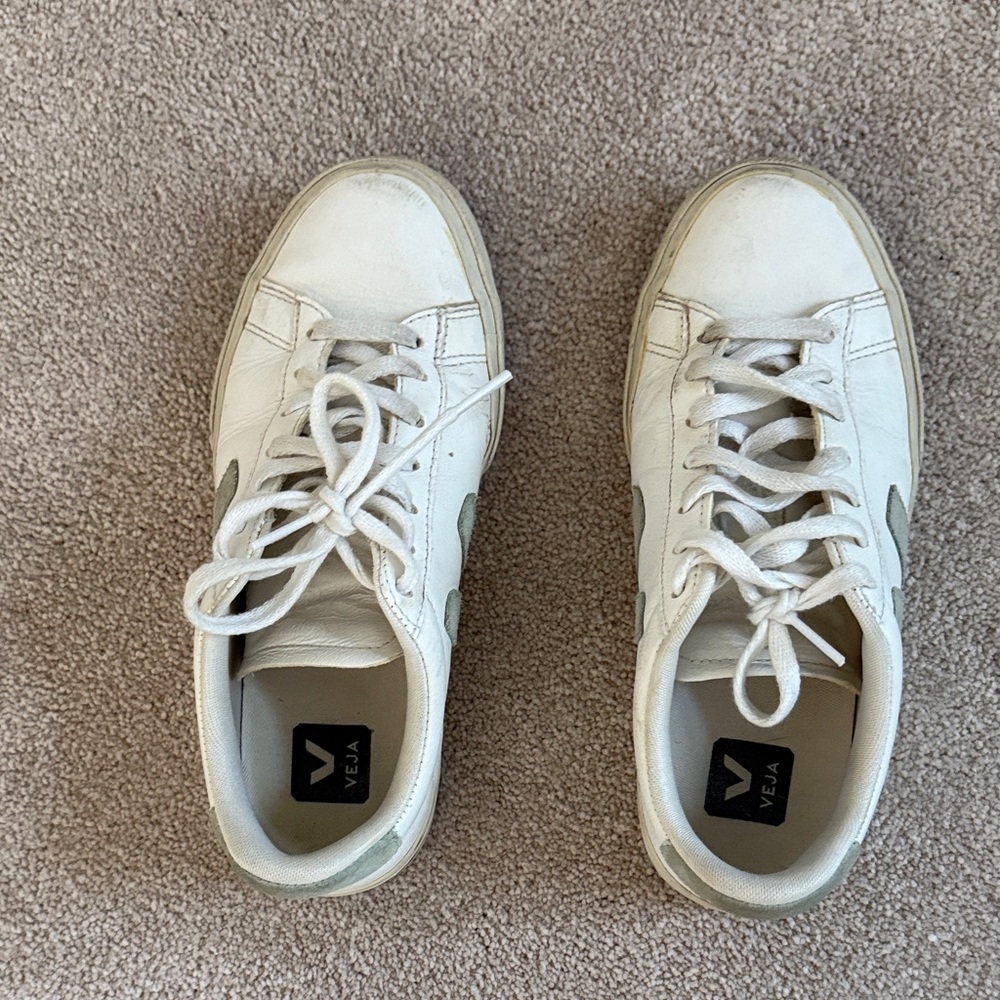 Veja Off-White and Sage Sneakers - Picture 2 of 4